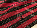50s vintage BlackXRed plaid opencollar shirt M