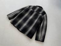 90s SANTAFE TRAIL ShadowPlaid Wool Jacket M Black&White