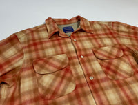90s vintage Pendleton Ombre Wool Opencollar shirt Orange L