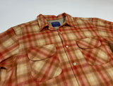 90s vintage Pendleton Ombre Wool Opencollar shirt Orange L