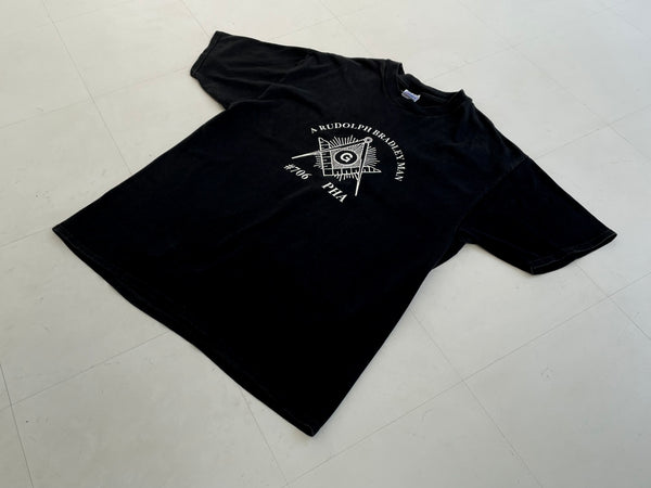 90s Vintage FreeMason Logo T shirt Black XL