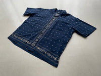 90s Vintage RalphLauren Indigo Paisley CLAYTON OpenCollar Shirt XL