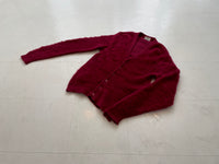60s Vintage MongomeryWard Mohair Cardigan M Burgundy