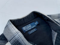 90s Vintage Polo RalphLauren Shadow Plaid Western Shirt M Black&White