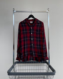 50s Vintage Mac Phergus Rayon ShadowPlaid  Loop Shirt M Black&Red