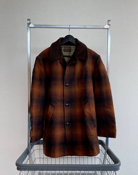 70s PENDLETON Ombré Wool Coat Brown&Black