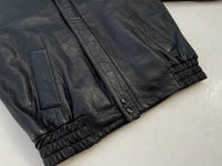 80s Burberrys Leather Jacket Black