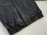 80s Burberrys Leather Jacket Black