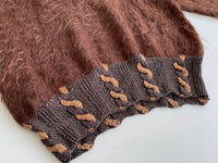 80s Vintage Dignity Mohair Crewneck Sweater Brown