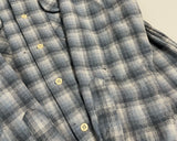 90s Vintage Ombre Wool Opencollar Shirt Gray&White M