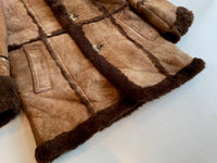70s Vintage olde hide house mouton coat 38 chocolate