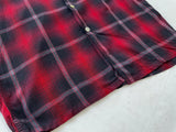 50s Vintage Mac Phergus Rayon ShadowPlaid  Loop Shirt M Black&Red