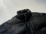 80s Eddie Bauer Leather Puffer Jacket Black