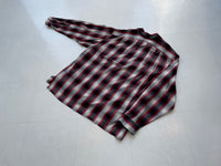 90s RRL Shadow Plaid Rayon Shirt L Rd Bl & Wh