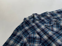 70s Vintage Pendleton Wool Plaid Shirt Blue&Ivory XL