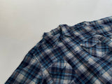 70s Vintage Pendleton Wool Plaid Shirt Blue&Ivory XL