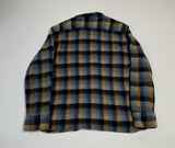 70s Sears Ombre Wool Opencollar shirt Mustard&Gray XL