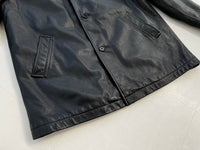 90s Vintage GAP Leather CarCoat M Black