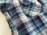 70s Vintage Pendleton Wool Plaid Shirt Blue&Ivory XL