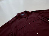 Vintage RalphLauren 50s Style 100% Rayon Shirt L ChocolateBrown