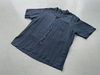 90s Vintage RalphLauren CALDWELL Opencollar Shirt XL Asphalt Gray