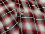 50s vintage BRENT Ombre check Opencollar shirt RedXBlackXWhite XL