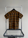 60s Vintage ARROW ShadowPlaid S/S Shirt M Brown