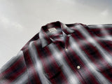 50s Vintage TOWNCRAFT Rayon ShadowPlaid Loop Shirt L Black&Burgundy