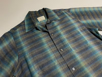 50s vintage VAV HEUSEN Ombre Opencollar rayonshirt GrayXBlue M