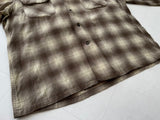 70s PENDLETON ShadowPlaid Board Shirt L Mocha
