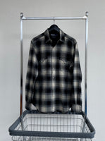 90s Vintage Polo RalphLauren Shadow Plaid Western Shirt M Black&White