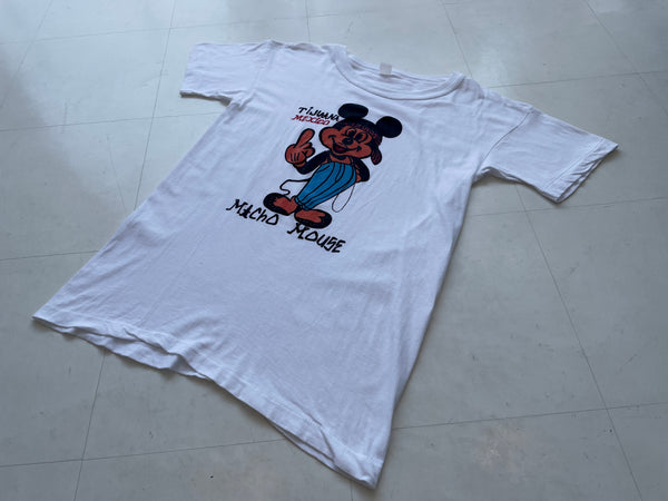 80s Vintage MickeyMouse MachoMouse T-shirt White – NO BURCANCY