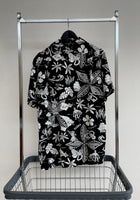 90s Vintage Polo RalphLauren “Black Hawaiian”Rayon Opencollar Shirt S Black