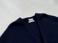 60s Almorett Wool Cardigan XL Navy