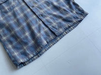 70s Vintage Pendleton Shadow Plaid Wool shirt LightBlue&LightPurple