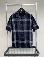 90s Vintage Polo RalphLauren CALDWELL Plaid Shirt XL Black&White