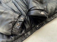 80s EddieBauer Leather Puffer Jacket XL