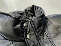 80s Eddie Bauer Leather Puffer Jacket Black