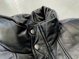 80s Eddie Bauer Leather Puffer Jacket Black