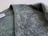 60s Vintage BRENT Mohair Cardigan SageGreen&White L