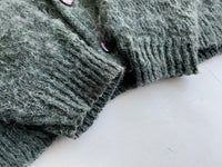 60s Vintage BRENT Mohair Cardigan SageGreen&White L