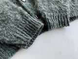 60s Vintage BRENT Mohair Cardigan SageGreen&White L