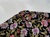 90s Polo RalphLauren CLAYTON Colorful Flowers Loop Shirt XL Black