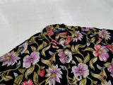 90s Polo RalphLauren CLAYTON Colorful Flowers Loop Shirt XL Black