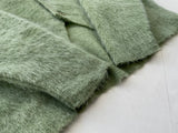 60s Sears Mohair Cardigan L SilverGreen
