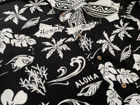 90s Vintage Polo RalphLauren “Black Hawaiian”OpenCollar Shirt L Black