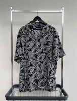90s Vintage Polo RalphLauren “Big Leaf” OpenCollar Shirt L Black