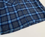 70s Vintage Ombre Wool Opencollar shirt Blue&Gray XL