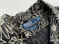 90s Vintage Polo RalphLauren CLAYTON “Black Flower”Shirt XL