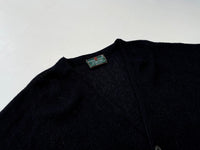 70s Vintage LordJeff Mohair Alpaca Cardigan XL Black